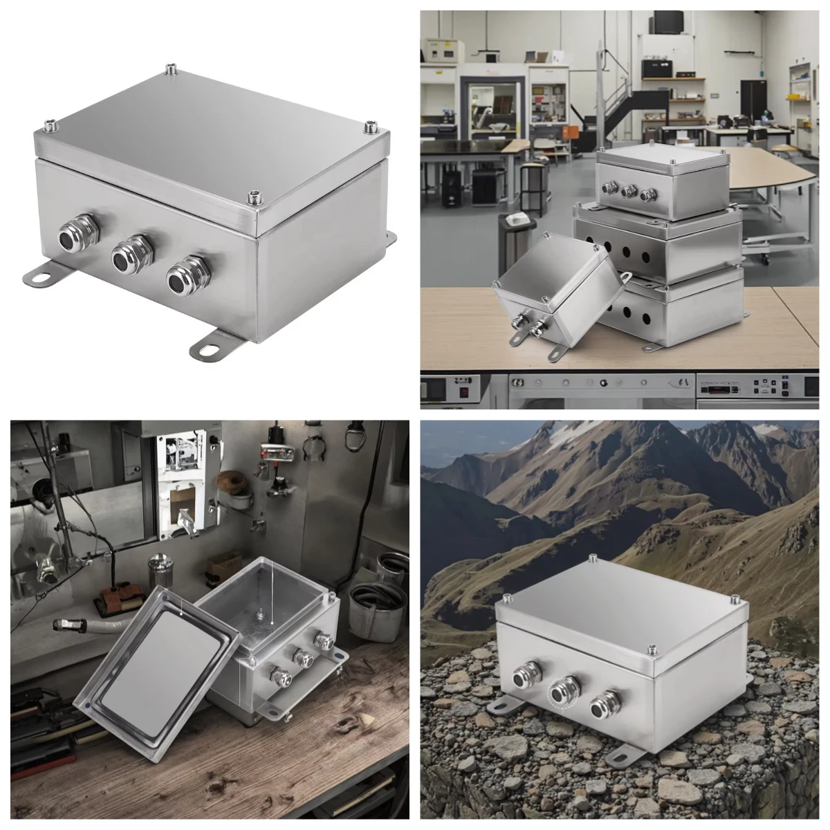 

IP67 Waterproof Outdoor Junction Box, 304/316 Stainless Steel Cable Distribution Enclosure for Electronics & Instruments