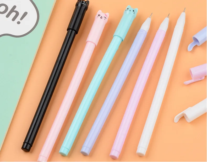 10 Teile/los Nette Katze Gel Stift Kawaii Kätzchen Neutral Stift 0,38mm Schwarz Gel Tinte Stifte Schule Schriftlich Schreibwaren Büro liefert Geschenk – Detail 10