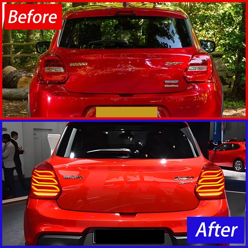 

Задние фонари для Suzuki Swift 2017-2023, светодиодные, в стиле Mercedes-Benz GLK, с динамическим указателем поворота, аксессуары для тюнинга.