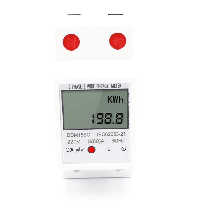 Promotion! LCD Digital Single Phase Energy Meter Kwh Voltage Current Power Consumption Meter Wattmeter Electricity 220V 80A