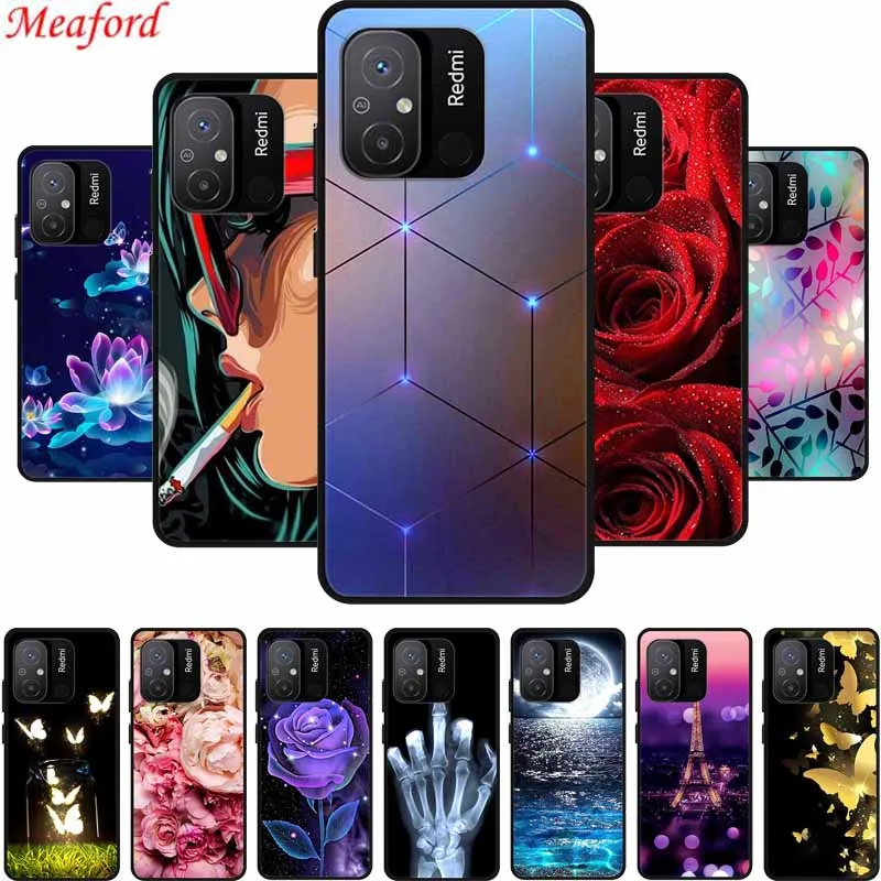 For Xiaomi Redmi 12C Case Popular Image Picture Black Silicone Soft Back Cover Case For Redmi 12C Phone Case Cover Redmi12C 12 C