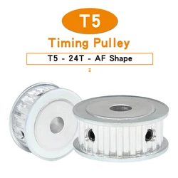 Pulley Wheel T5-24T Bore 5/6/6.35/7/8/10/12/14/15/16/17/19/20 mm Alloy Pulley Teeth Pitch 5mm For T5 Width 10/15 mm Timing Belt