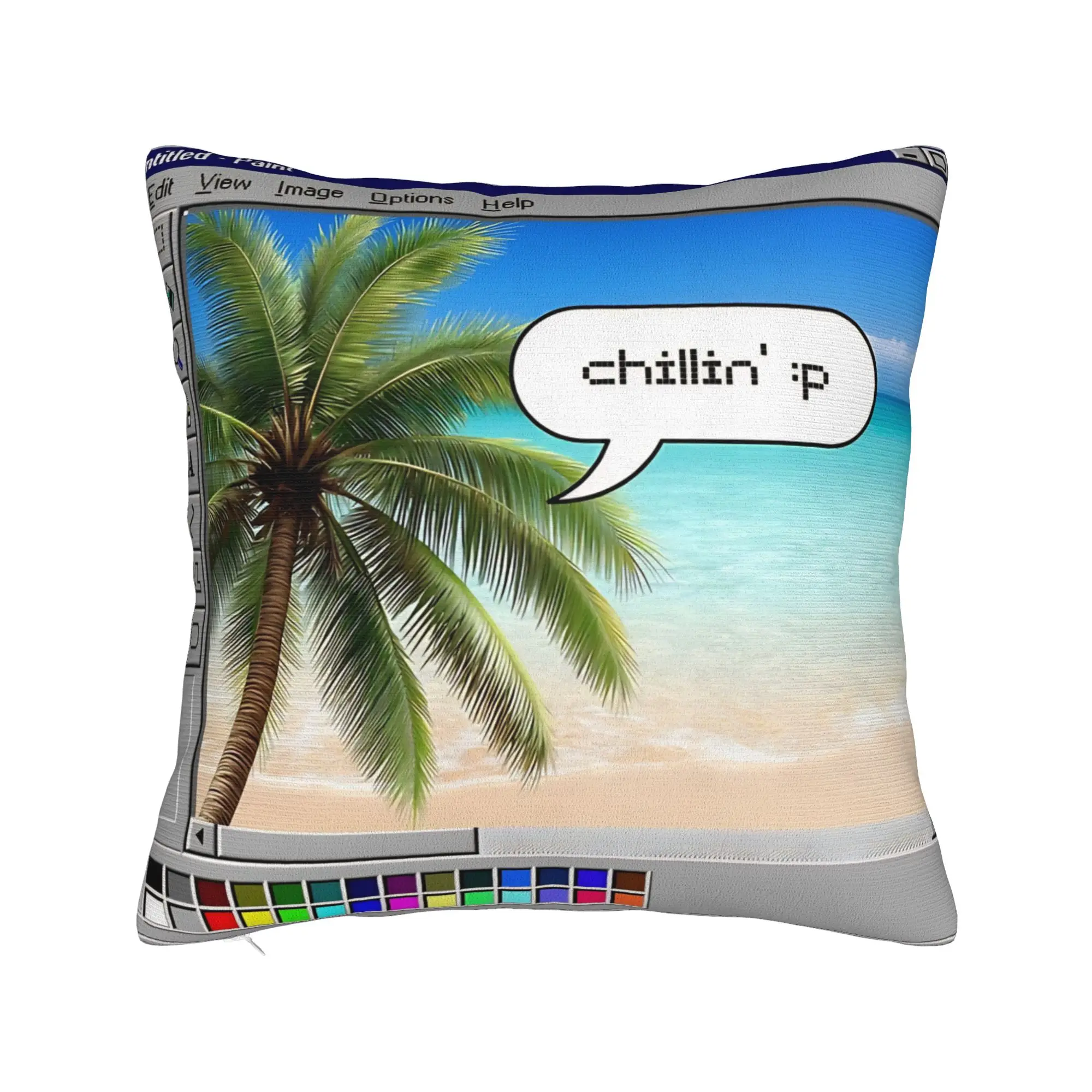 Frutiger Aero Computer Retro Digital Square Pillowcases Polyester Bed Car  Cushion Case Cute Decor Pillowcase 45*45