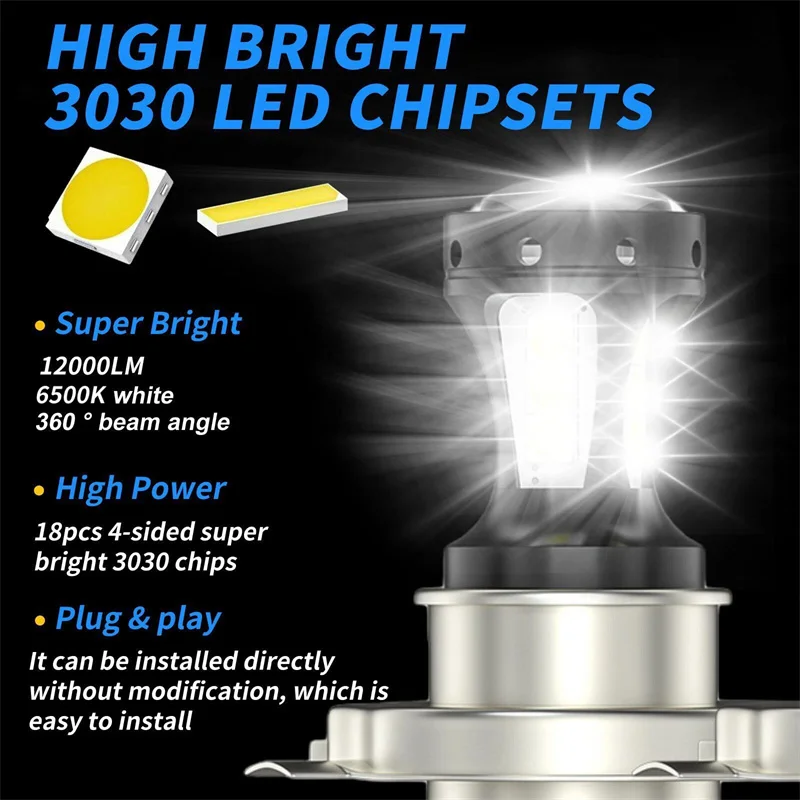 4 قطعة سيارة عالمية LED الضباب ضوء لمبة H4 18SMD Foglamp DRL القيادة ضوء دراجة نارية المصابيح الأمامية شاحنة قارب مقطورة الأضواء مصباح