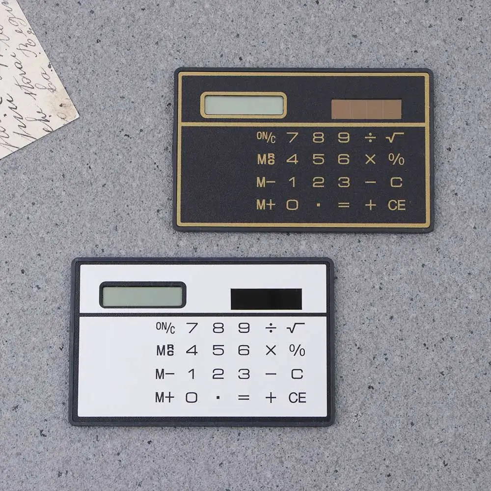 Suministros de oficina ultrafinos personalizados Mini calculadora Calculadora con energía solar Calculadora de bolsillo Calculadora de tarjetas de crédito