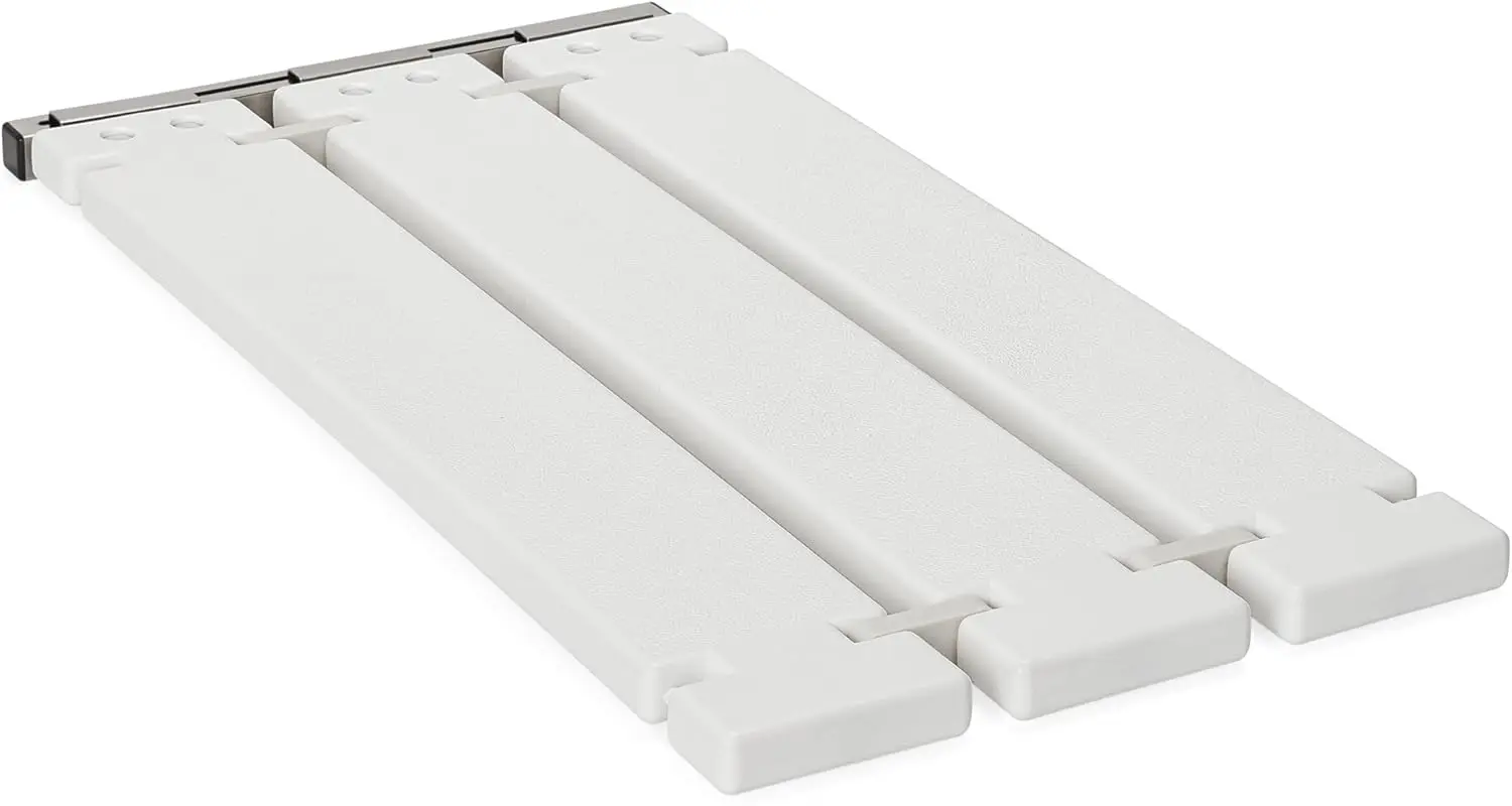 

Tri Fold Removable Tub Seat White Molded Four Inch Slats Twenty Nine By Fifteen