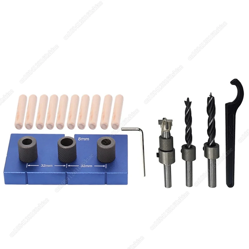 8Mm/15Mm Meubelen Snelle Aansluitende Boorgeleider Plug Jig Houtbewerking 3 In 1 Verstelbare Gat Boren Locator Gereedschapsset