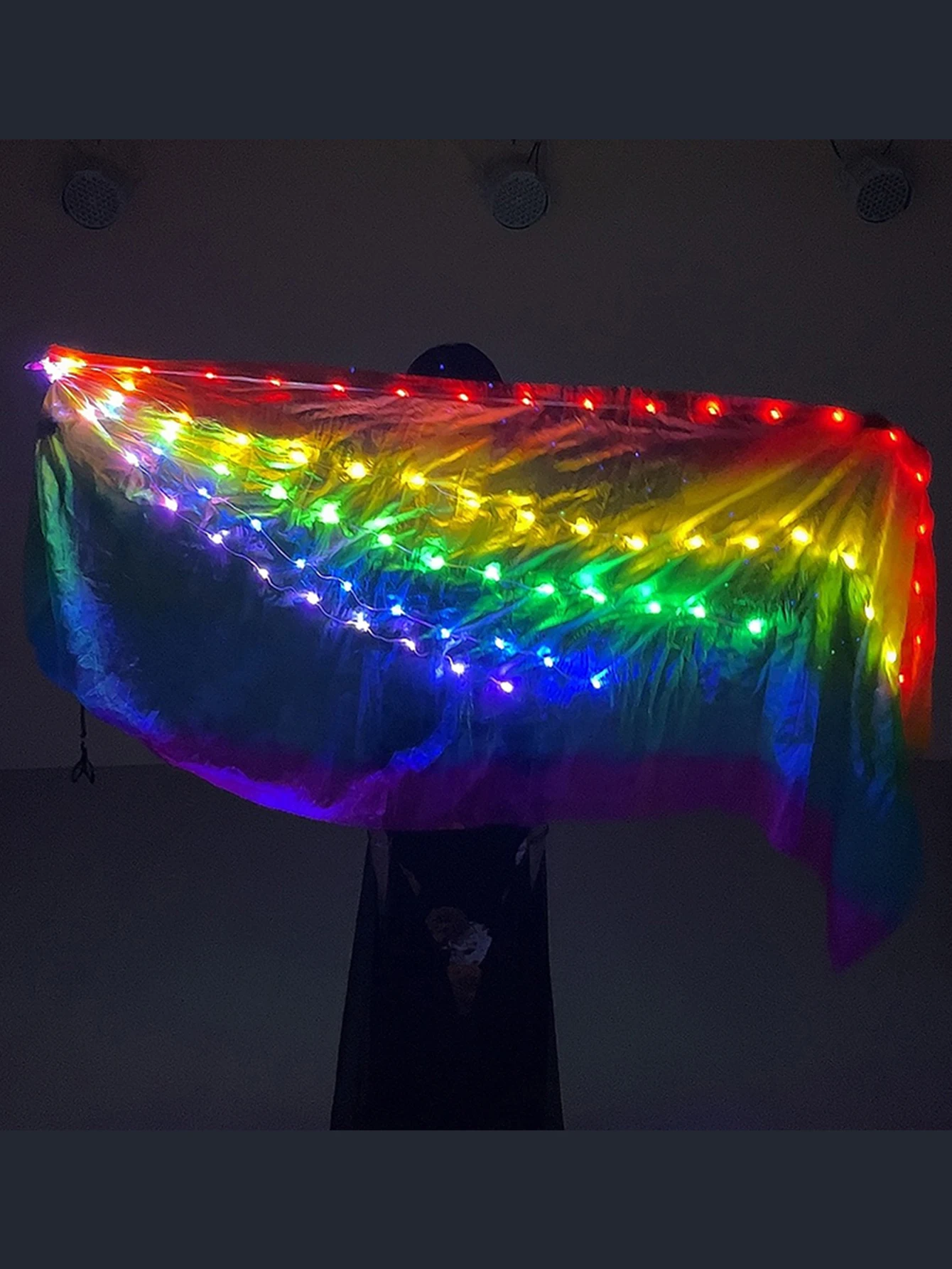 InjVeil de danse LED pour performance de danse du ventre, boule de lancer Poi, streamer de danse du ventre, fête, 1 ensemble