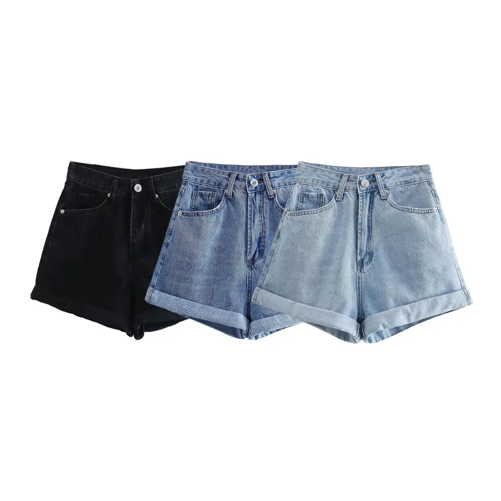 

2024 Zarb Spring/Summer New Women's Style Versatile Casual European and American Style denim shorts