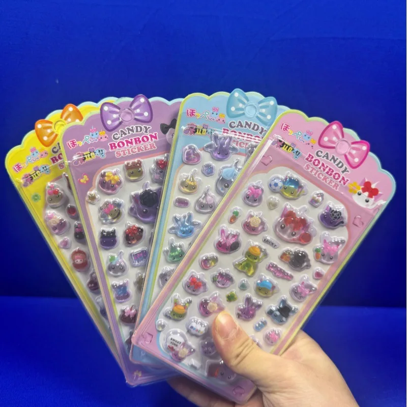

New Korean 3D Embossed Cute Animal Candy Epoxy Stickers For Guka Journal Phone Case Diy Craft Decoration