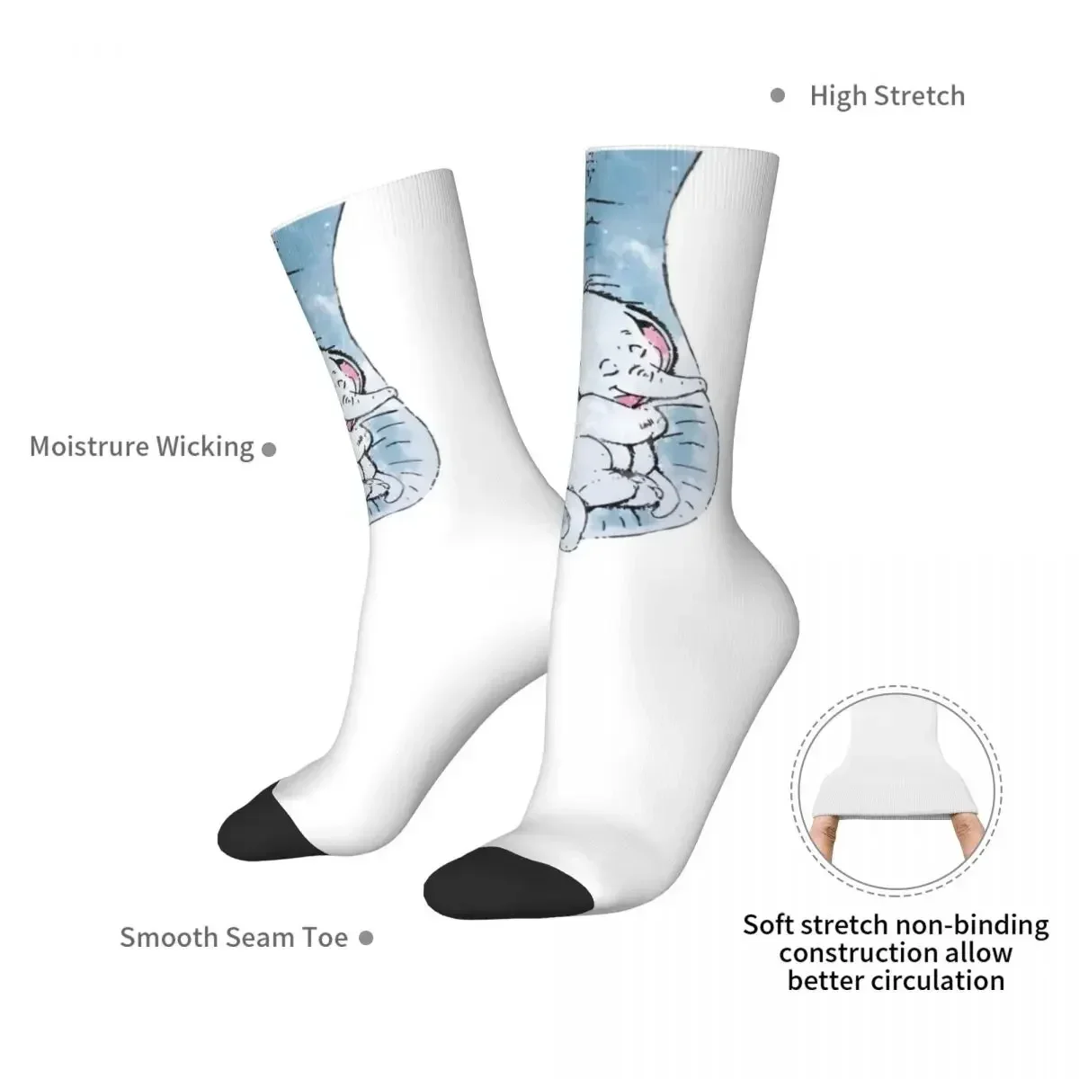 Dumbo And His Mother Socks Harajuku High Quality Stockings All Season Long Socks Accessories for Unisex Gifts
