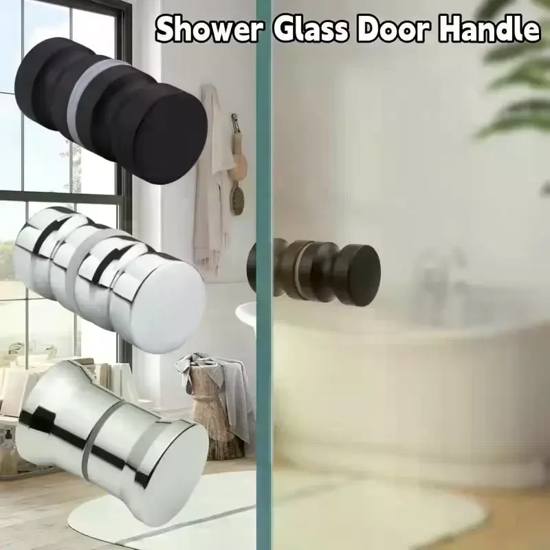 Stylish Shower Glass Door Handle,Sliding Shower Doors Knob,Double Sided Pull Hardware Replacement Parts For Bathroom Glass Doors