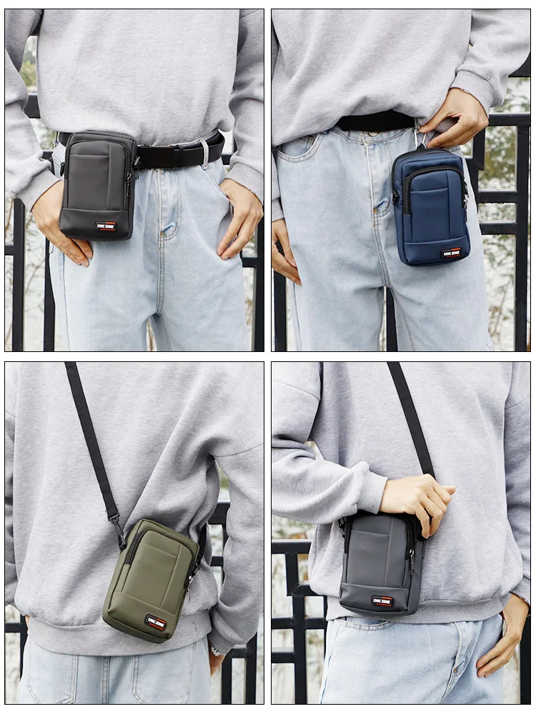 

New Multi-Functional Mobile Phone Bag Large Capaci Worksite Men's Belt Waist Bag Small Crossbody Bag for Busin OL
