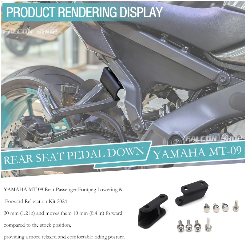 

Suitable for Yamaha MT09 modified passenger foot nail lowering and forward movement kit 2024 2025 2026