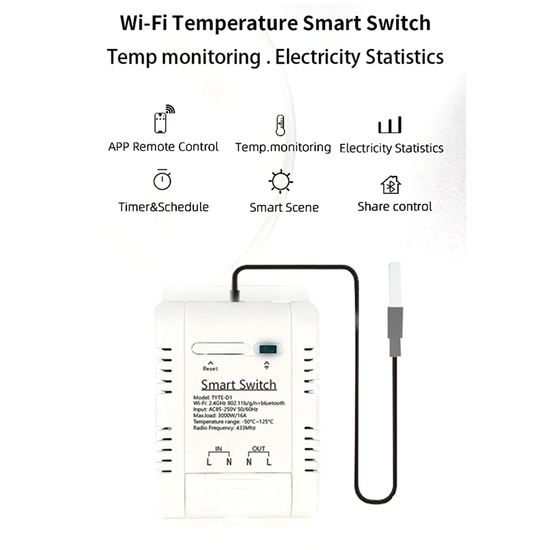 SONOFF Thermostat Graffiti WIFI Smart Temperature On/Off Switch Timing RF433 Remote Control Remote Voice Alexa Controller