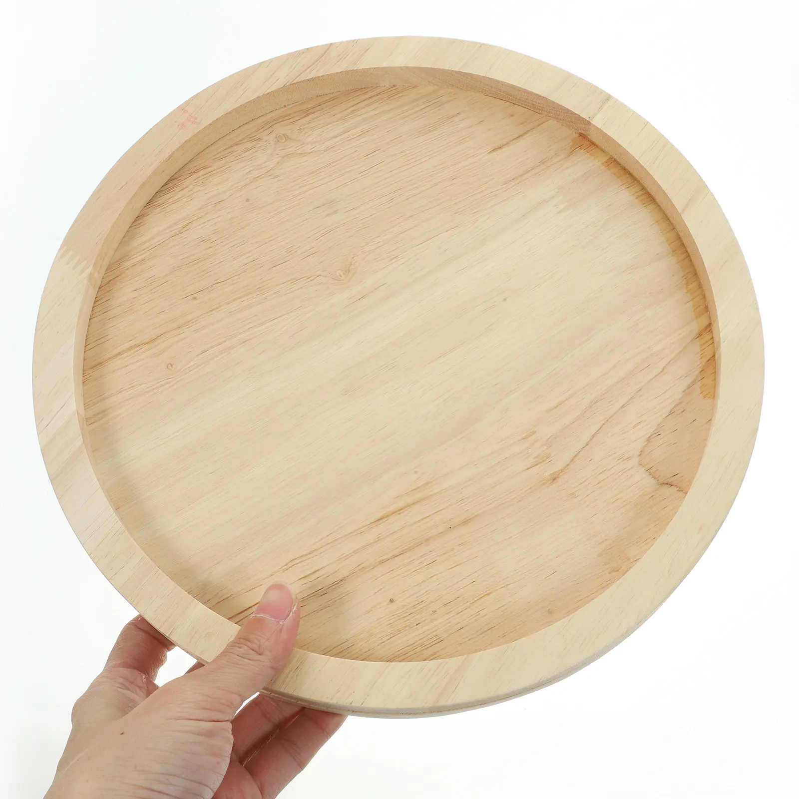 Wooden Couch Arm Table Round Foldable Sofa Tray with Clip Legs Sturdy Snack Dessert Phone Book Storage Portable Armrest Tray