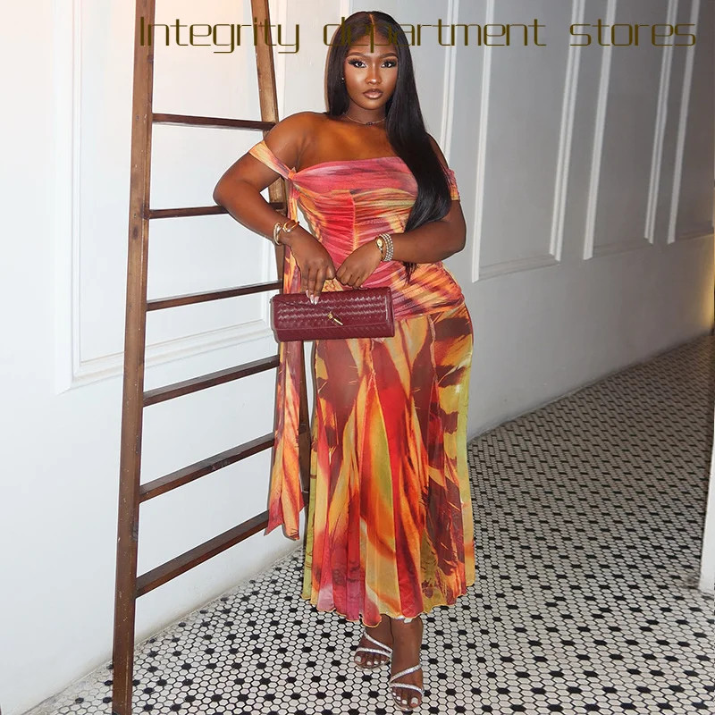 

Удобная повседневная юбка-сарафан с принтом, свободного кроя, из полиэстера, с завышенной талией, на завязках