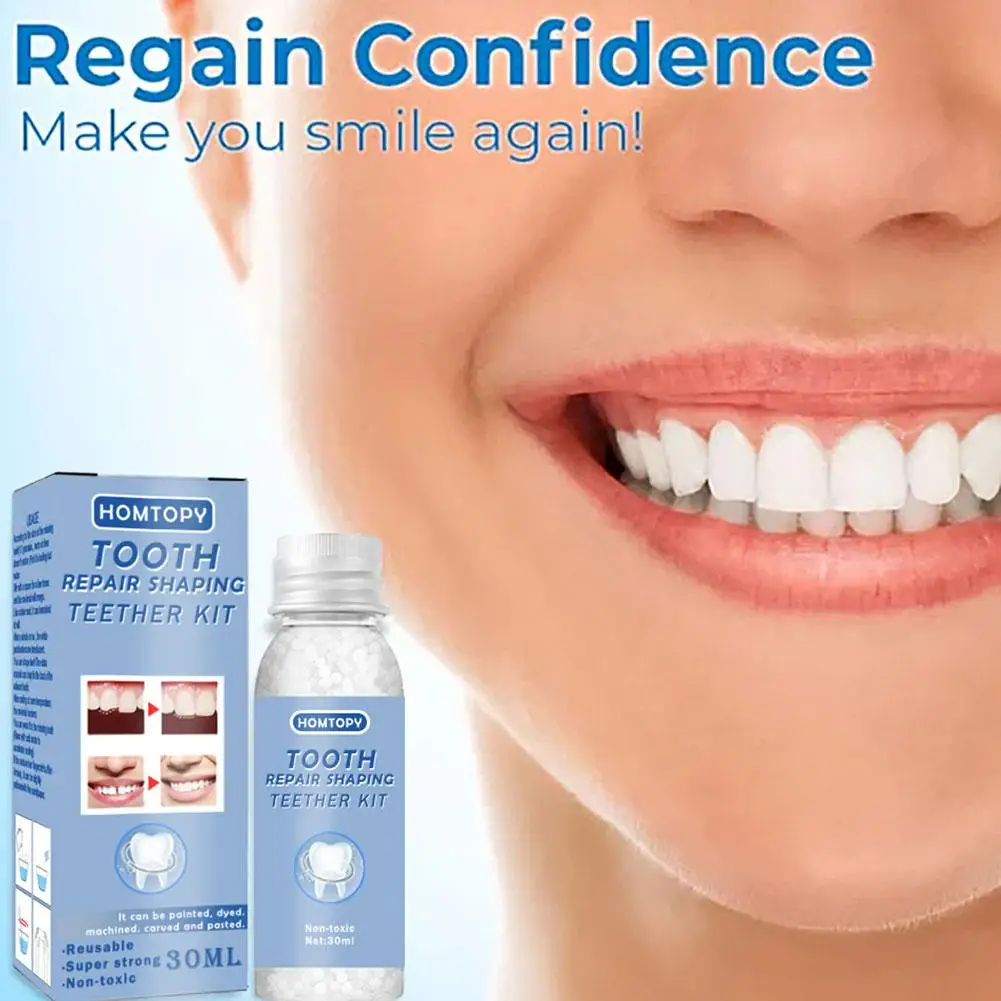 Teeth Repair Glue 30ml for Fixing The Missing and Broken Tooth Replacements Temporary Moldable False Teeth Dental Repair Ki I5V5