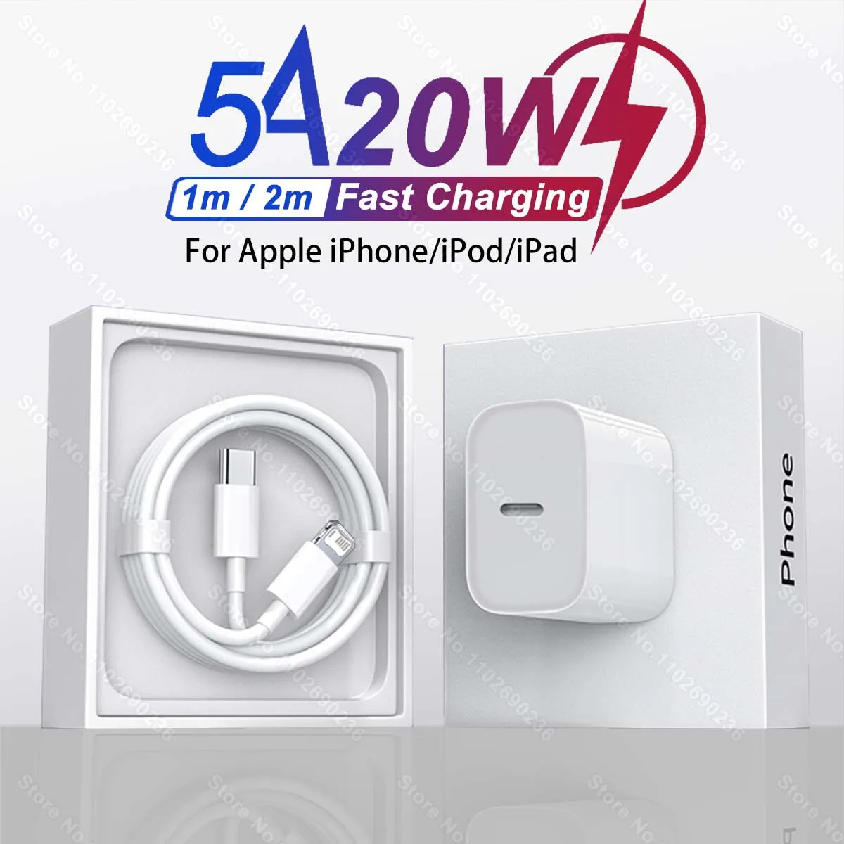 20W Fast Charger For Apple iPhone 13 12 11 14 Pro Max Plus X XR XS USB Type C Fast Charging Charger Cable 13 12 Mini Accessories