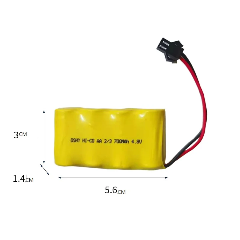 Batería recargable NI-CD de 4,8 V y 700mah para juguetes Rc, coches, tanques, robots, barcos, pistolas, accesorio, batería NI-CD de 4,8 V