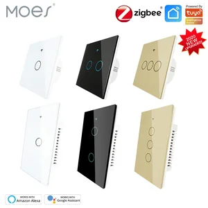 Sakelar Lampu Pintar Sentuh Dinding ZigBee Dengan Netral / Tanpa Netral, Tanpa Kapasitor Kehidupan Cerdas / Tuya Bekerja dengan Alexa, Diperlukan Google Hub 12 sakelar dinding homekit penjualan terbaik - №