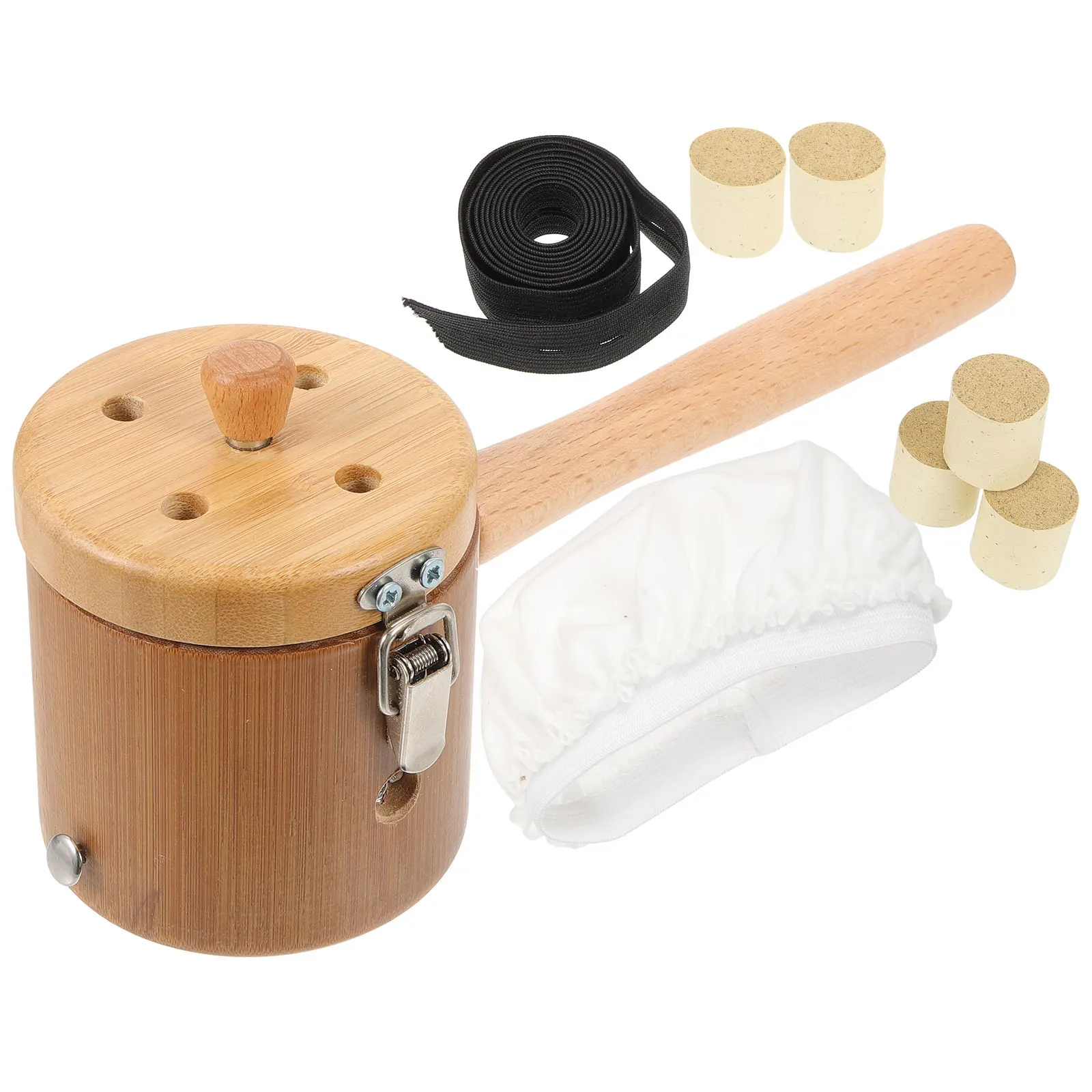 

1 Set Of Moxibustion Box Wooden Handheld Adjustable Moxa Burner With Handle Stainless Steel Mesh Lid Buckle Portable Therapy