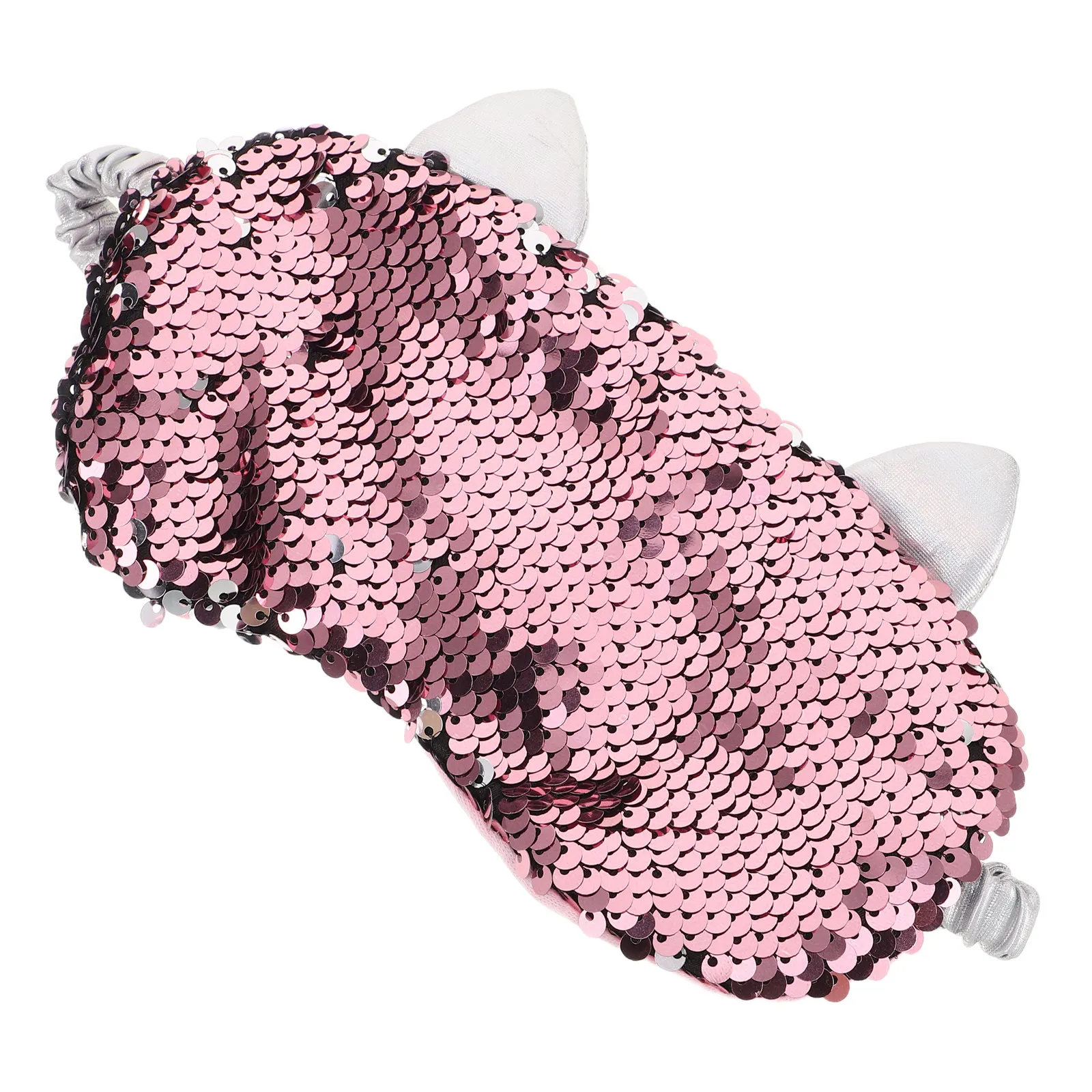 Pink Reversible Sequin Sleep Mask Soft Comfortable Eye Mask Adjustable Strap Light Blocking for Kids Girls Women Travel