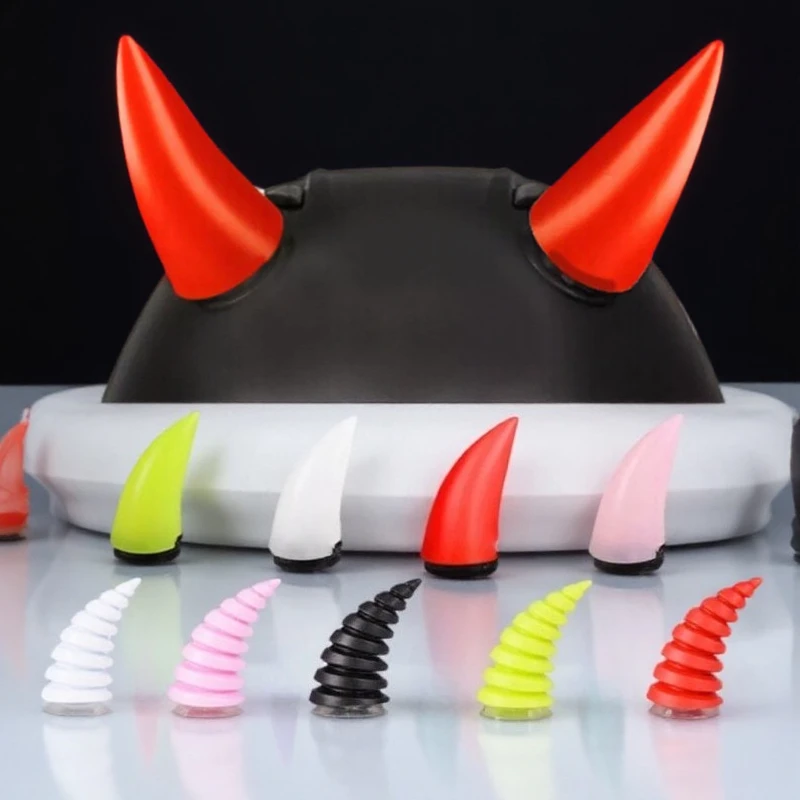 

Motorcycle Helmet Devil Horn Full Face Off Road Helmet Decoration Car Accessories Headwear Sucker Auto Styling