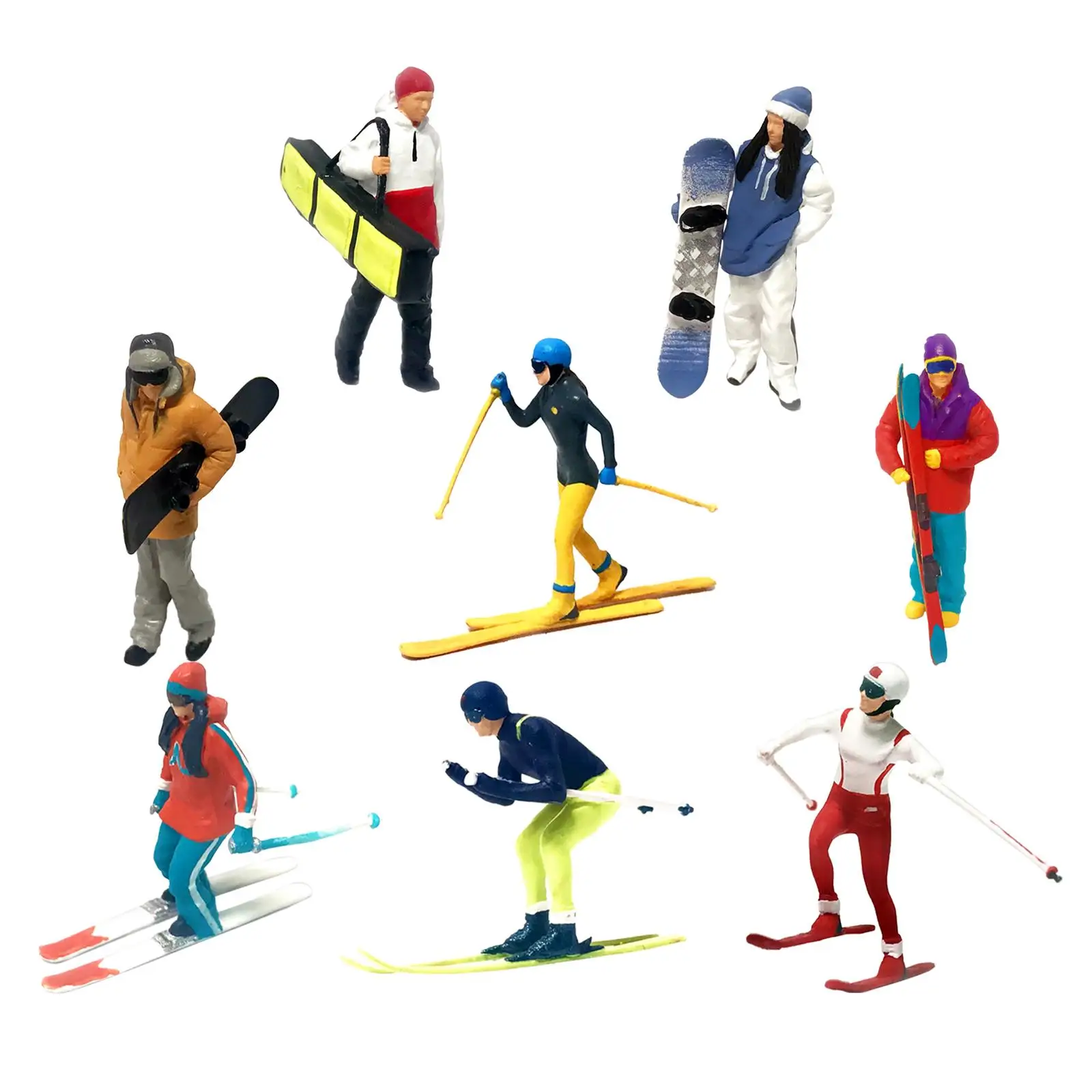 1/64 Miniature Model Skiing Figures Table Scene Supplies Decoration Children Toys