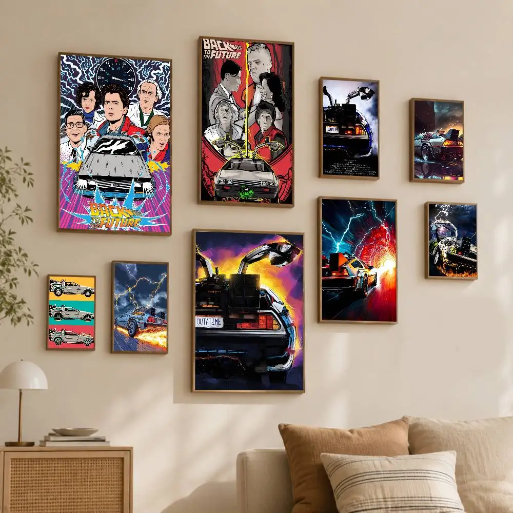 Back To- The Futur-e Car- Home Decoration Painting, Poster Wall Art Wall, Art Decoration Self-adhesive
