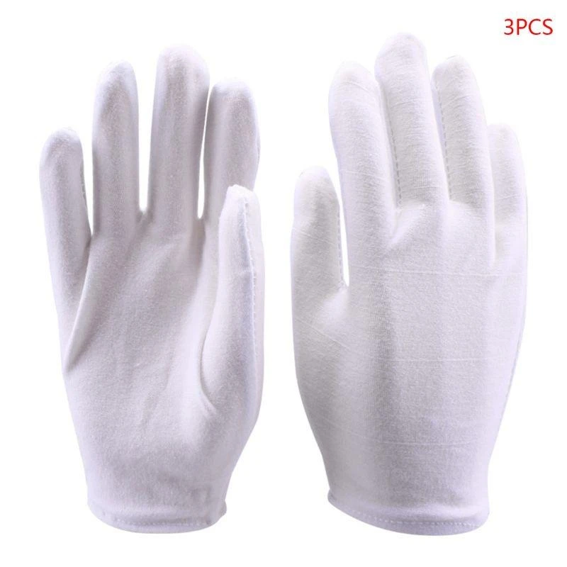 31BB Cotton Gloves for Dry Hand Anezus White Cotton Gloves Cloth Serving Gloves for Eczema Moisturizing Dry Hand Coin Jewelry