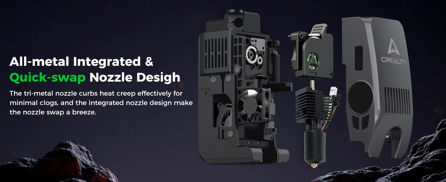 Offizielles Creality K2/K2 Pro Keramik-Heizblock-Kit Hotend-Kit mit Keramikring Hochtemperatur-Metall-Hotend für 3D-Drucker – Detail 1