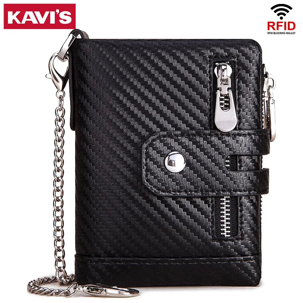 Carbon Fiber Men Wallets RFID Blocking Credit Card Holder Purse High Quality Bifold Male Money Bags carteras Short