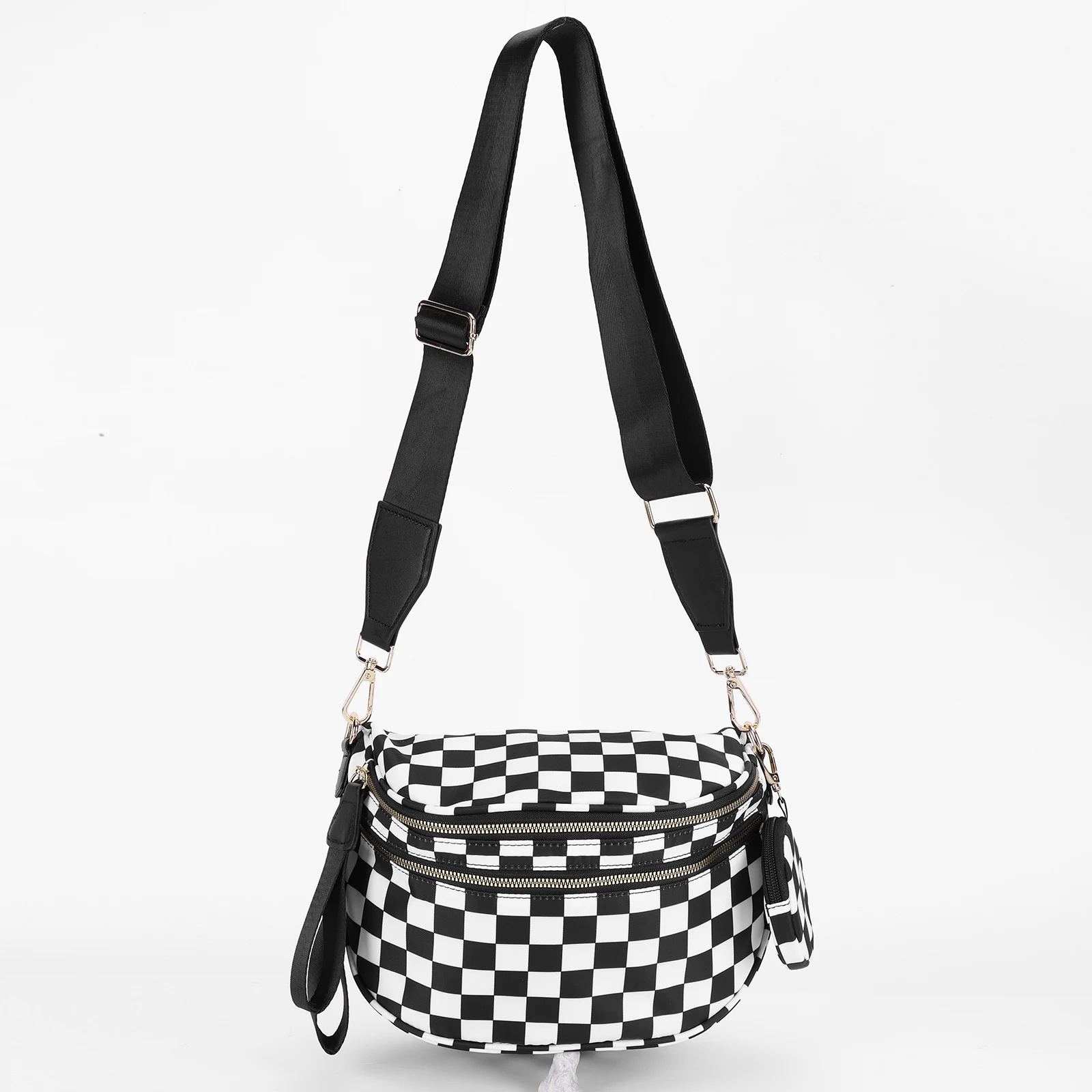 حقيبة كتف مربعة مع حزام قابل للتعديل، حقيبة فاني باك بوم للنساء، تسوق يوميًا