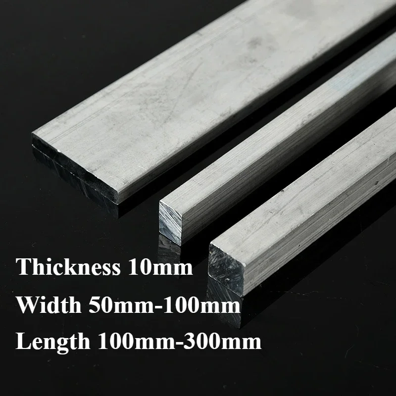 6061 Aluminum Alloy Flat Bar Thickness 10mm Width 50mm 60mm 70mm 80mm 90mm 100mm Length 80mm 100mm 150mm 200mm 300mm