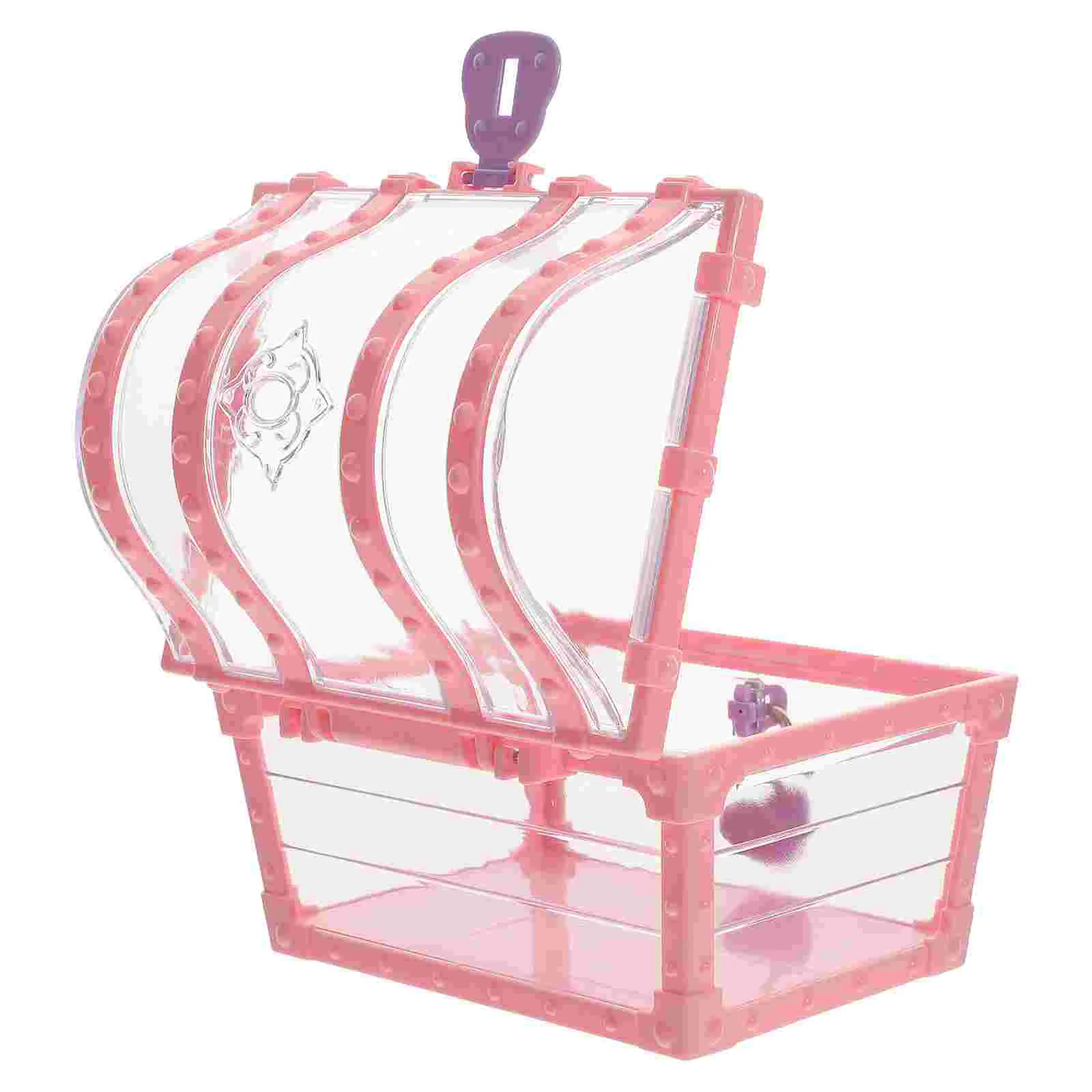 

Toys for Girls Treasure Chest Classroom Rectangle Large Jewelry Pink Pirate Kids Toddler