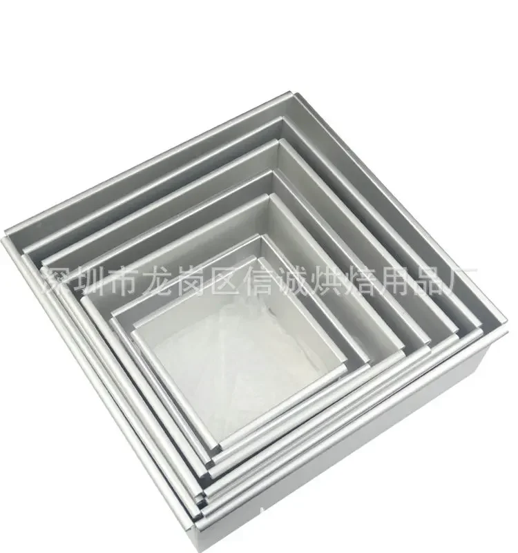 1pc 10inchesSquare Aluminum alloy template Removable Bottom cake mold Pattern bakeware baking dish Die cake decorating tools