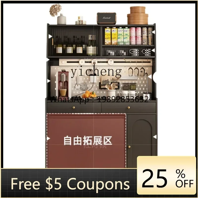 

ZTQH retro dining side cabinet with dining table integrated living room against the wall solid wood medieval storage high cabine