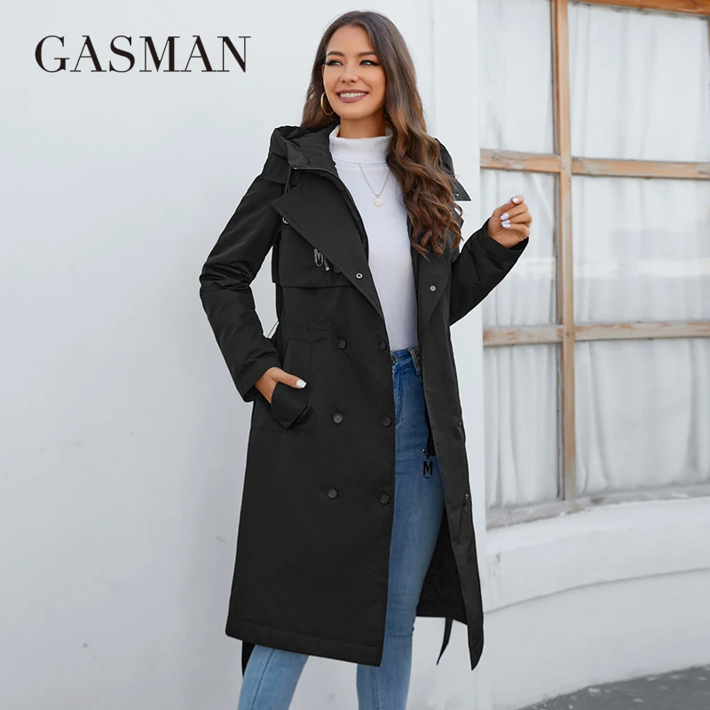 GASMAN 2023 Brand Fashion Women's spring Down jacket Autumn Women Coat Long parka women's jackets female Thin Cotton 8356