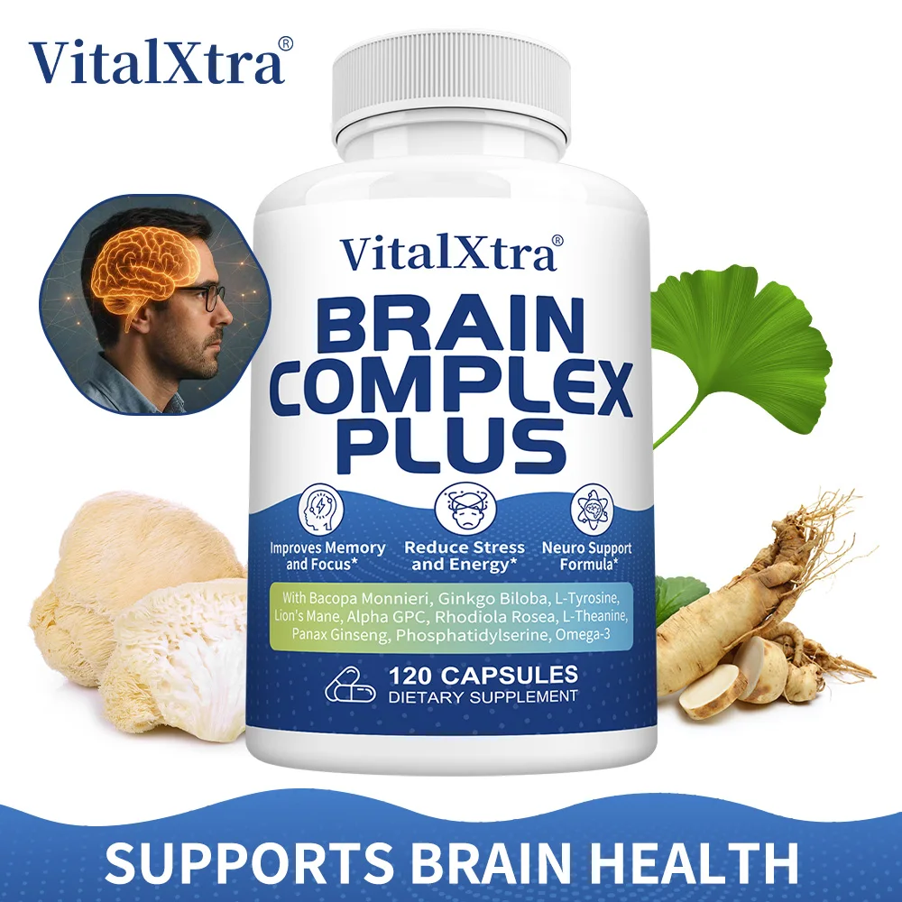 Brain Supplements for Memory and Focus, with Bacopa Monnieri, Lion's Mane, Ginkgo Biloba, Mental Clarity & Cognitive Support