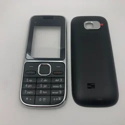 Housing Case Front Frame+Battery Cover +English and Hebrew Keypad Replacement Parts for Nokia C2-01