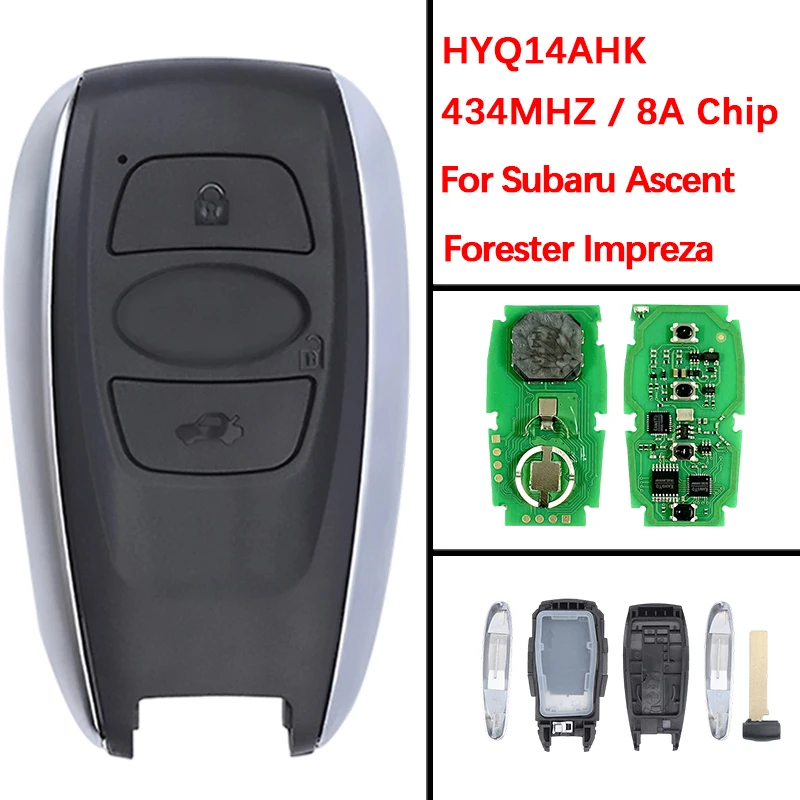 

CN034007 Послепродажный 3-кнопочный смарт-брелок 88835-FL03A HYQ14AHK 8A чип 434 МГц для Subaru Ascent Crosstrek Forester Impreza