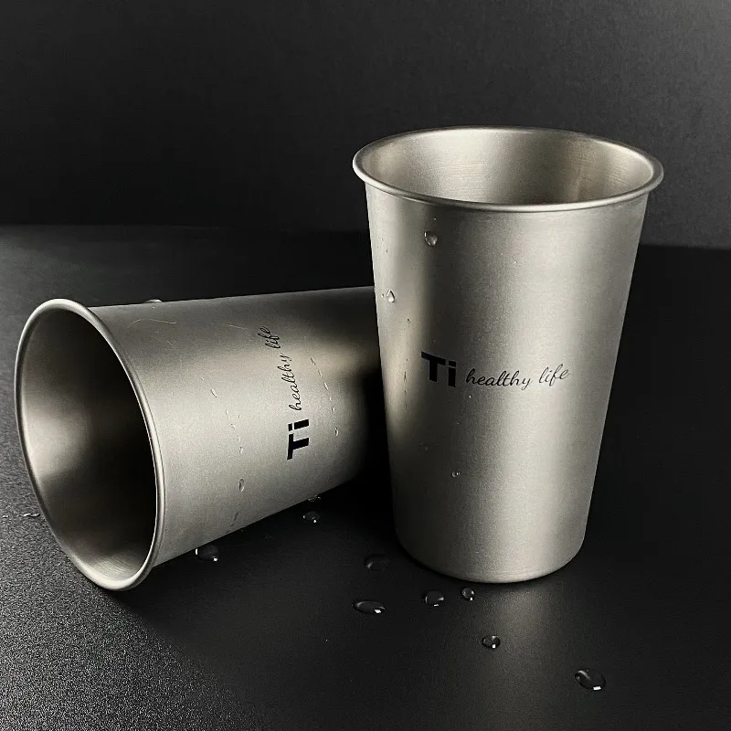 304 Stainless Steel Titanium Purification Beer Cup Camping Portable Titanium Cup Juice Cup Anti Drop Cold Drink Cup