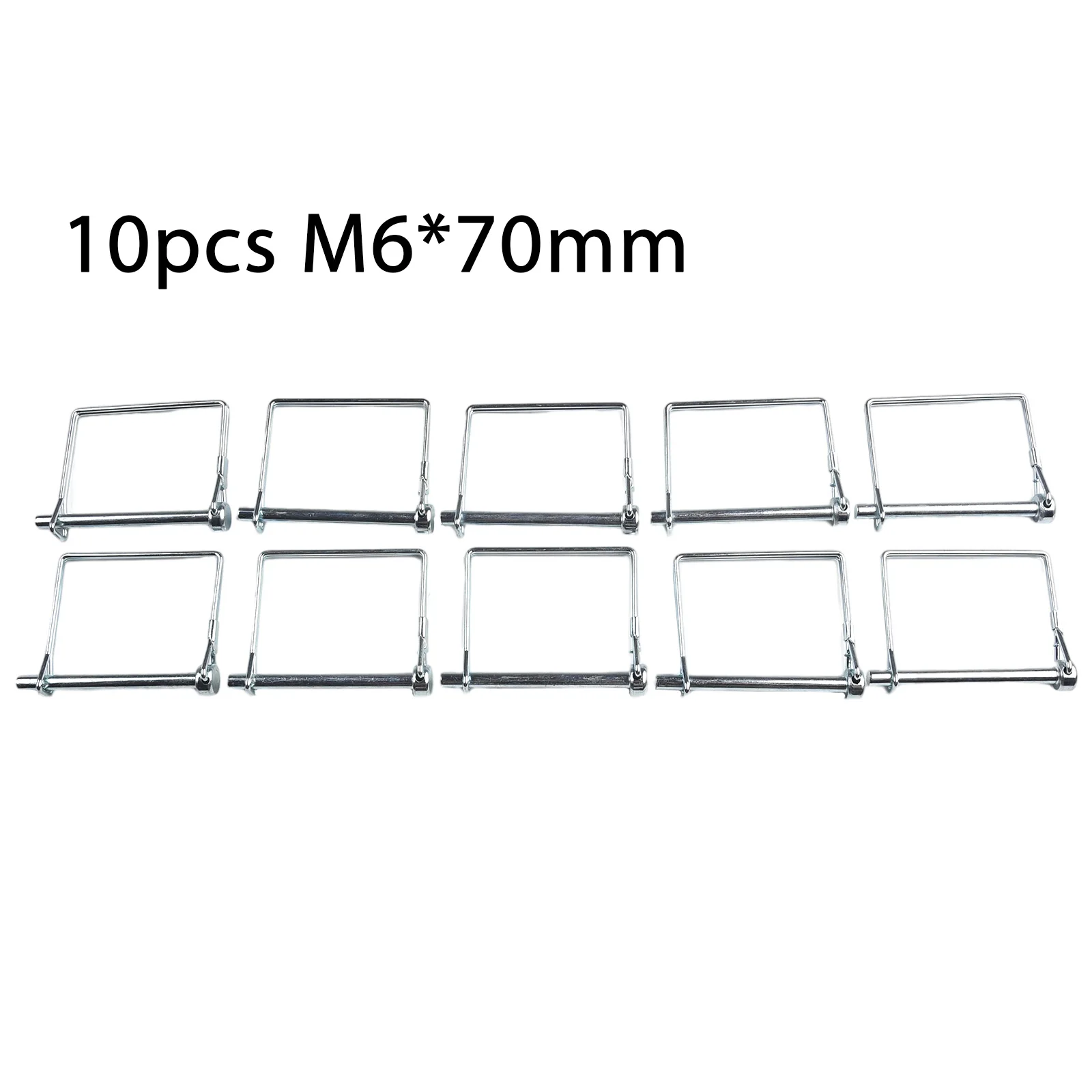 Trailer Coupler Safety Pin Lock Silver 6mm Diameter 70mm For Trailer Jack Pin Square Shape Towing Hitch Pin Lock