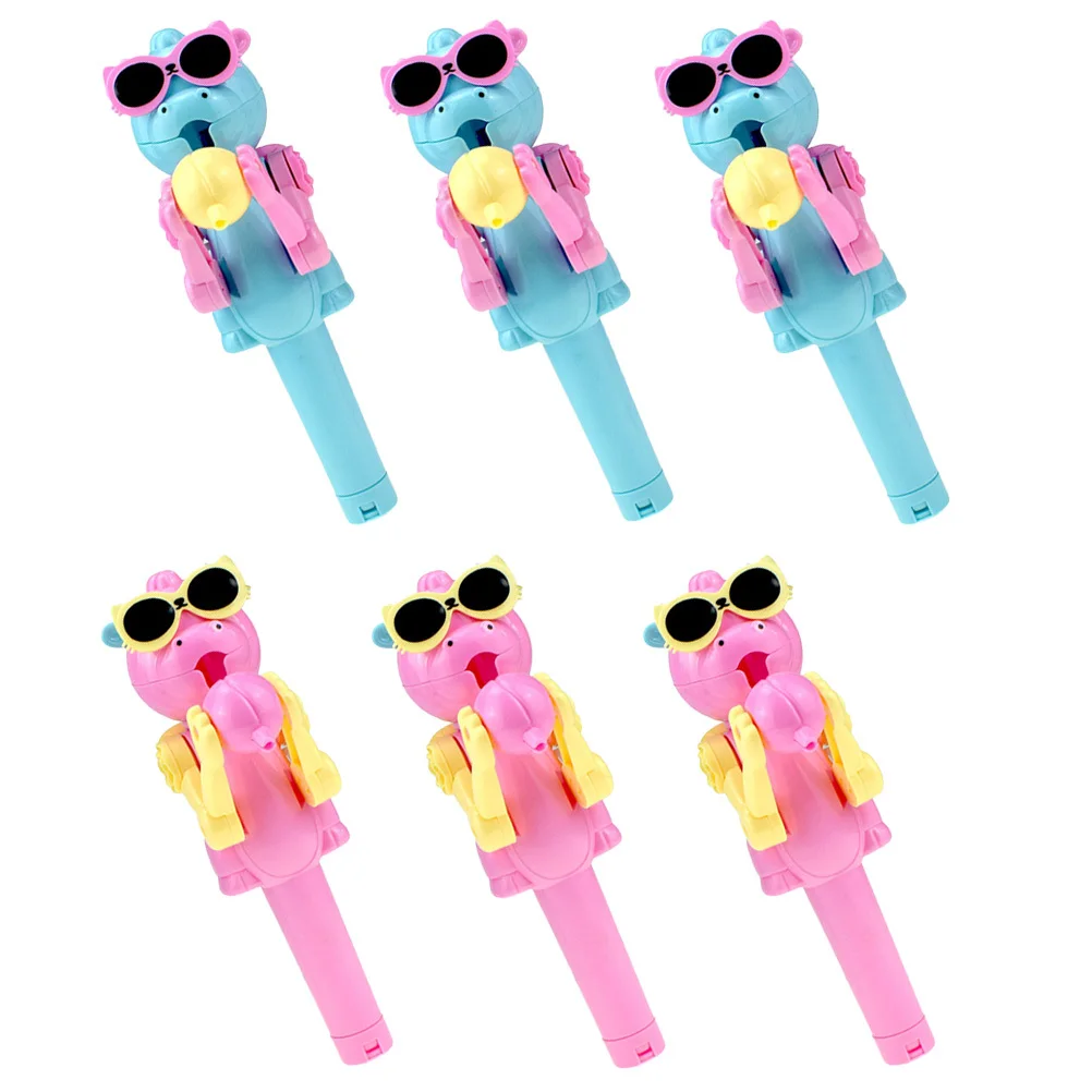 

6pcs Dinosaur Holder Cute Storage For Party Favors Birthday Lollipop Holder Gift Novelty Eat Lollipop Case