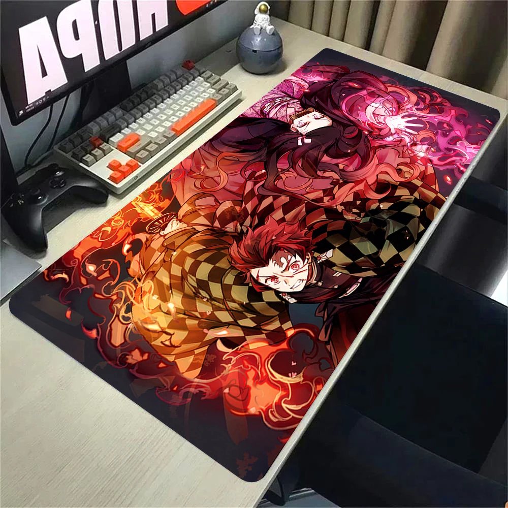 Anime Demon Slayer XL Mousepad Kimetsu no Yaiba Agatsuma Zenitsu Computer Gamers Locking Lock Edge Mouse Pad Keyboard PC Deskmat