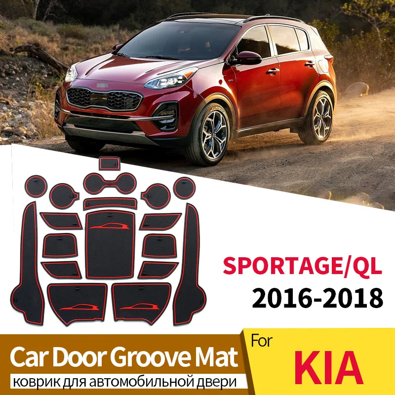 Anti-Slip Mat For KIA SPORTAGE QL K5 2016 2017 2018  Accessories Gate Slot Pad Cup Rubber Decoration Car Interior Stickers