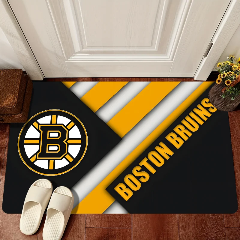 1PC B-Boston B-Bruins Floor Mat Floor Mat Anti-Slip Kitchen Bedroom Handmade Tufted Rug Carpet Living Room Entrance Rug