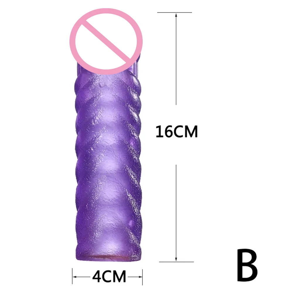 Penis Extender Sleeve Reusable Silicon Spike Dotted Condom Sex Toys Men Dildo Penis Condoms G Spot Stimulation Delay Ejaculation