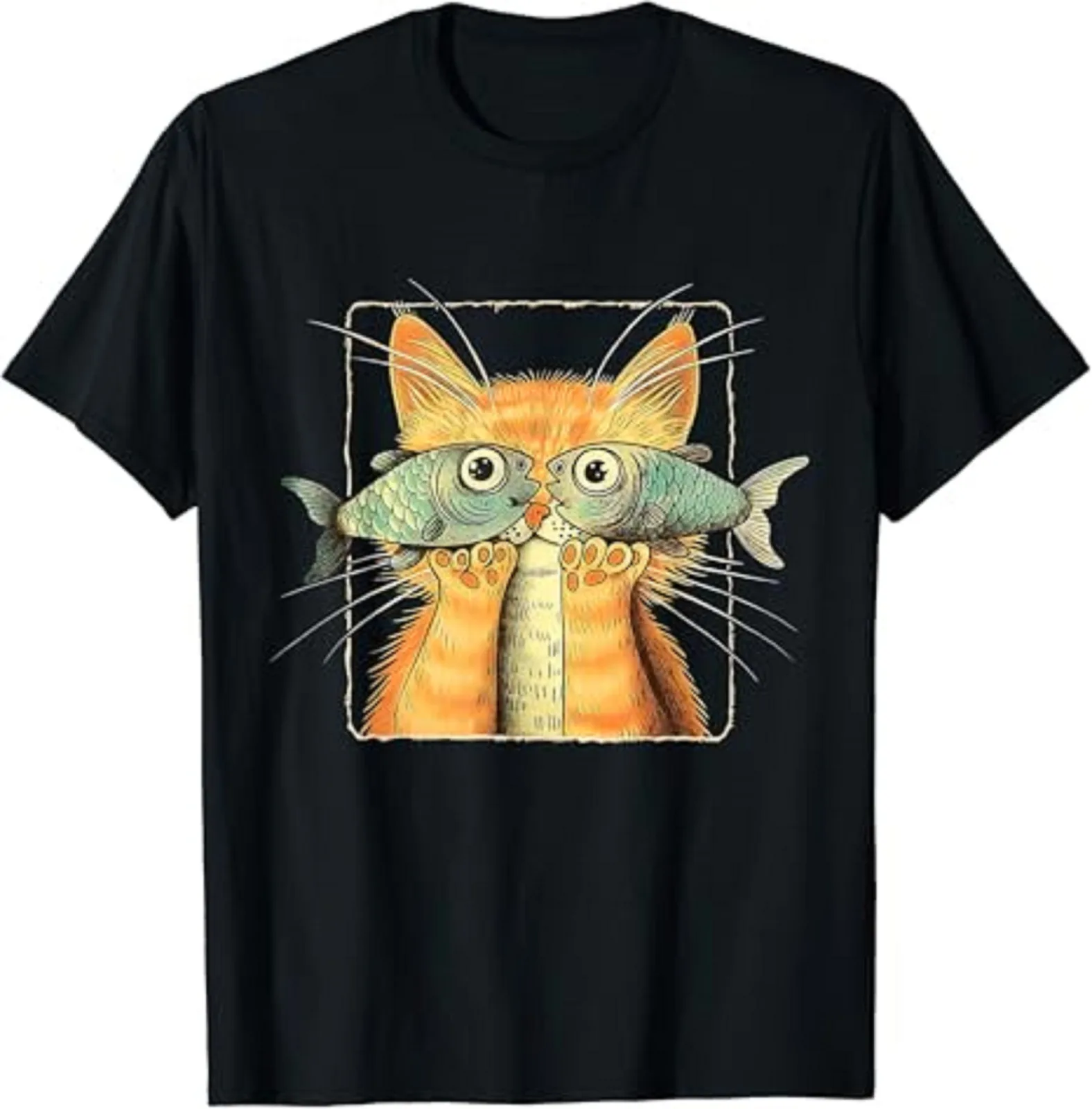 Kat Met Fisheyes Kitten Grappige Kat Kat Liefhebber T-Shirt S-5XL